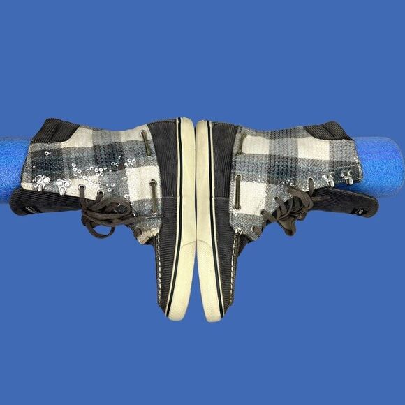 SPERRY TOP-SIDER Acklins Sequin Charcoal Corduroy Ankle Shoes Boot Womens 7M - Picture 5 of 12